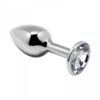 Plug métal bijou transparent L - Alive