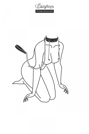 Collier cuir avec chaînes de seins - Easytoys Fetish Collection