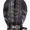 Cagoule BDSM simili cuir avec baillon amovible - Fetish Tentation – Image 2