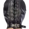 Cagoule BDSM 3 ouvertures en simili cuir - Fetish Tentation – Image 2