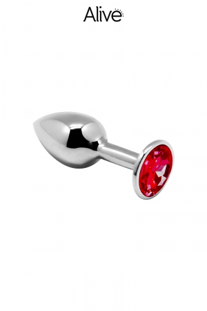 Plug métal bijou rouge M - Alive