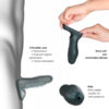 Gaine de pénis 3 en 1 Ryzer Pine Grey - Man Wan – Image 2