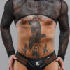 Crop top tulle noir transparent - Regnes