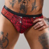 Slip type brésilien zébré rouge et noir - Regnes