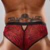 Slip type brésilien zébré rouge et noir - Regnes – Image 4