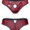 Slip type brésilien ouvert zébré rouge et noir - Regnes – Image 2
