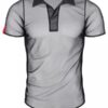 Polo en maille noire transparente - Regnes – Image 2