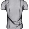 Polo en maille noire transparente - Regnes – Image 4