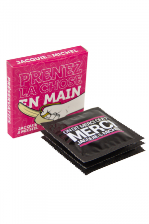 Pochette de 3 préservatifs Jacquie et Michel