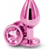 Plug bijou aluminium chromé rose M