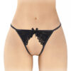 String ficelle ouvert Sandra noir - Fashion Secret